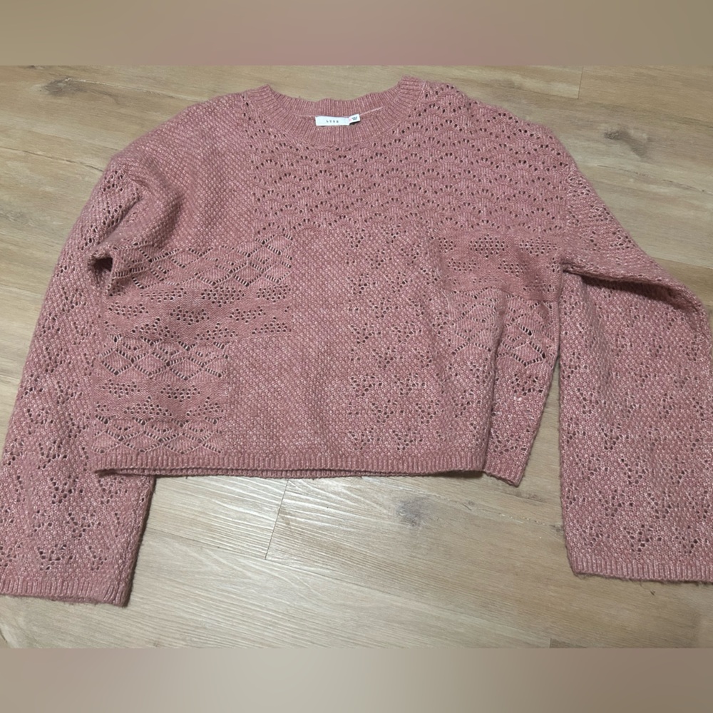 Lush Cropped Dusty Pink Sweater